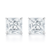 Beautiful Emerald 16.60 Ct Synthetic White Moissanite Earring Pair Free Delivery